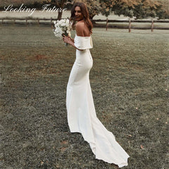 White Bridesmaid Dresses: White Off Shoulder Wedding Dresses for Bride Women