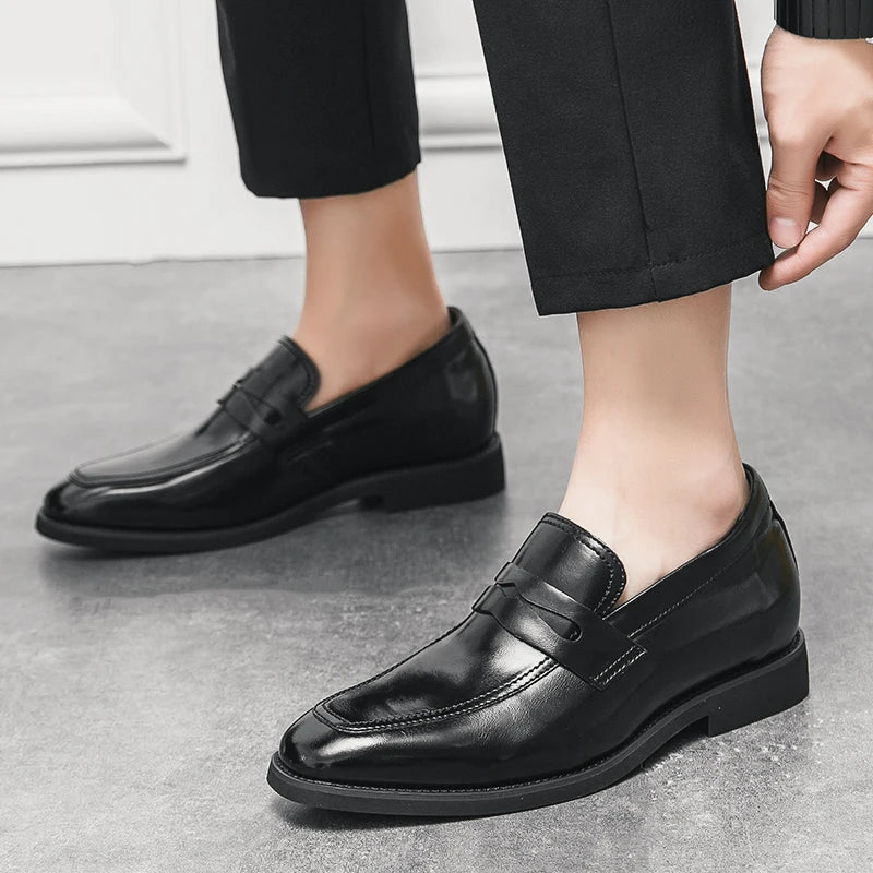 Men's Leather Loafers Comfy Driving Shoes Men Formal Shoes Slip-On