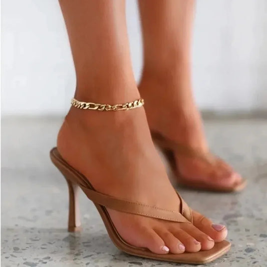 Slippers Women Shoes Fashion Thin Heels Flip Flops Woman Shoes High Heels