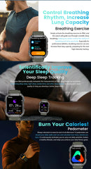 Blackview W60 2024 New Smartwatch 2.01'' HD Display TFT Rugged Smart Watch for Outdoor With Emergency Lighting Bluetooth Calling