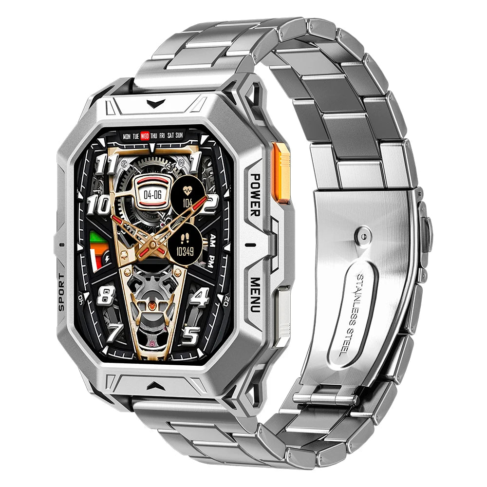 MISIRUN Smart Watch 1000mAh Battery 2.13 Inch AMOLED Screen Men Watch Compass 1ATM Waterproof Bluetooth Call Sports Smartwatch