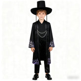 Kids Kpop Jinu Cosplay Saja Boys Costume Demon Black Coat Tops With Pants For Children Halloween Party Hunters Carnival Outfits