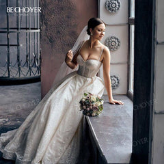 White Bridesmaid Dresses: Wedding Dress Shiny Sleeveless A-Line Beach Beaded