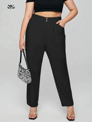 Plus Size Women's Jeans Elastic Waist Stretchy Jeans High Waist Harem Loose Mom Pants