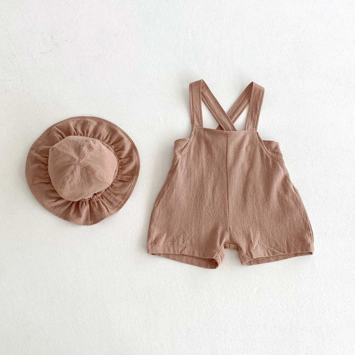 Summer baby basic simple solid color suspenders white doll collar short sleeve jacket suit, summer boys casual cute suit, suspen