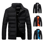 Jacket Men Cotton Padded Coat Zipper Up Parkas Y2K Clothing Korean Turtleneck