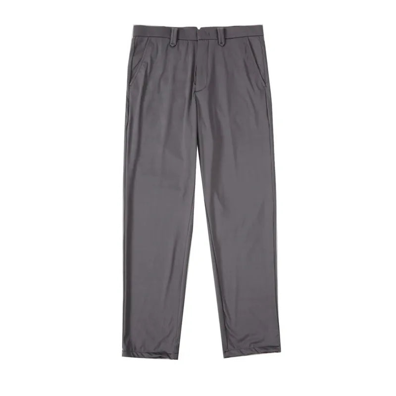 Mens Pants High Elastic Business Casual Suit Pants Men's Fashion Formal Straight Sleeve