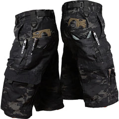 Mens Cargo Shorts Summer Tactical Cropped Trousers Outdoor Waterproof Multi-pocket