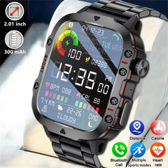 KESHUYOU Outdoor Sports Smart Watch 2.01 inch HD Screen LED Flashlight Bluetooth Talking Smart Watch for Men Women Holiday Gifts