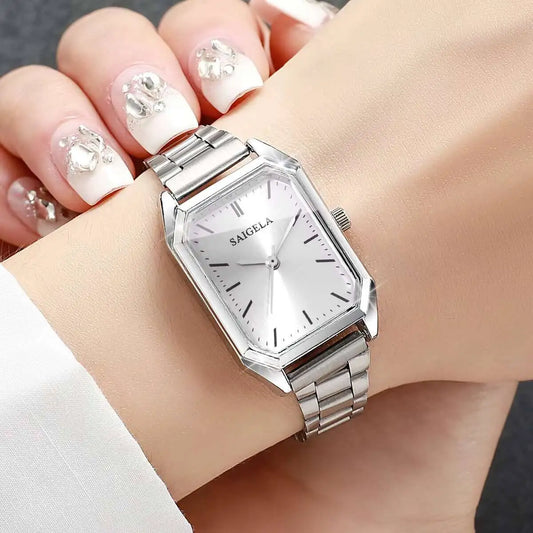 Fashion Rectangle Women Watches Simple Analog Quartz Wristwatch for Girls Clock Gift Reloj Mujer(Without Box)
