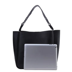 Women Bucket Shoulder Bags New Solid Color Handbags Retro Large Capacity