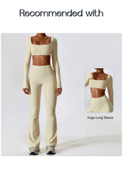Women Wide-leg Pants Yoga Leggings Tights High Waist Leisure Flared Pants Dance