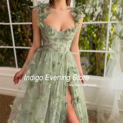 Homecoming Dresses: Prom Dresses A-Line Strapless Split 3D Butterfly Open Back