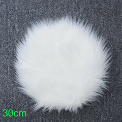 30cm Soft Faux Fur Rug Sofa Chair Desk Pad Household Bedroom Warm Mat Round