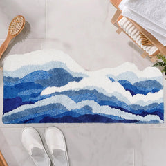 Rug Aesthetic Tufting Anti Slip Carpet Mini Bathroom Mat Ocean Sea Tufted Carpet