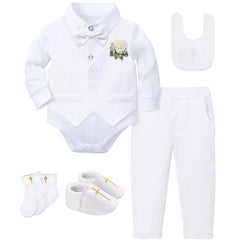 Baptism Outfit Boy Infant Baby Church Christening Suit Toddler White Blessing Set Newborn Easter Birthday Party Gift Clothes