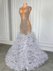 Homecoming Dresses: Prom Dress African Black Girls Luxury Crystal Rhinestones