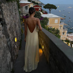 Open Back Sleeveless Slip Maxi Dress Cut Out Club Party Dresses