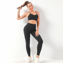 Women's Gym Tracksuit Fitness Yoga Sets Sportswear Workout Bra+High Waist Leggings