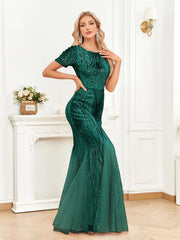 Homecoming Dresses: Sequins Gold Formal Evening Dress Women Prom Gowns