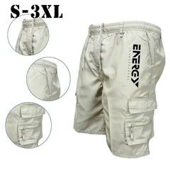 Outdoor Cargo Shorts Male Overalls Elastic Waist Cycling Shorts Multi-pockets Loose