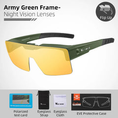 Sunglasses Flip Up Lens Polarized Glasses Fit Over Sunshade MTB Road