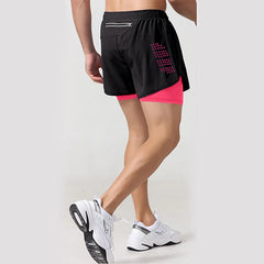 Men Running Shorts Gym Sports Shorts 2 In 1 Quick Dry Workout Training Gym Fitness