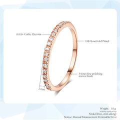Tiny Delicate Micro Pave Zircon Rings For Women Trendy Chic Crystal Daily Dating
