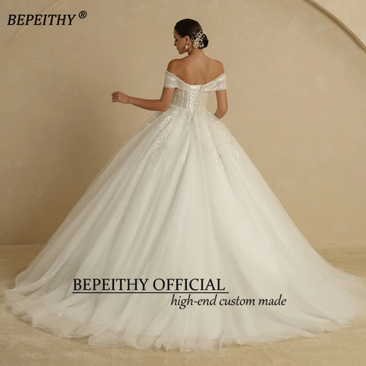 White Bridesmaid Dresses: Ivory Beading Princess Wedding Dresses For Bride