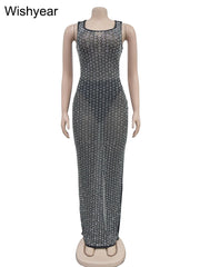 Evening Dresses: Rhinestones Wedding Evening Dresses Women‘s Mesh