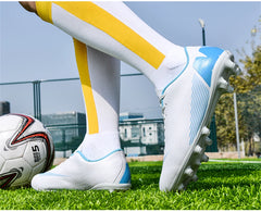 Men's Turf Soccer Shoes Kids Outdoor Long Spikes Training Ankle Football Boots