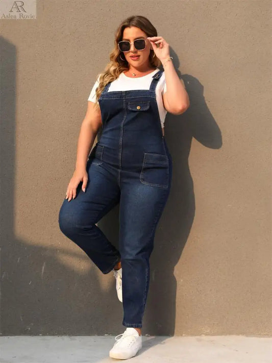 Jumpsuits Women High waist plus size Casual Straight Ladies Female Denim