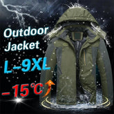 Hooded Aviator Jackets for Men Hiking Oversize Windbreaker Thickend Fleece