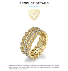 JewelryPalace 3 Pcs 925 Sterling Silver Yellow Rose Gold Band Ring Set Women