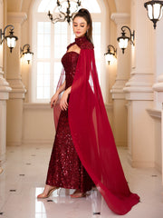 Homecoming Dresses: Maxi Dress Chiffon Flying Sleeve Luxury Halter Backless