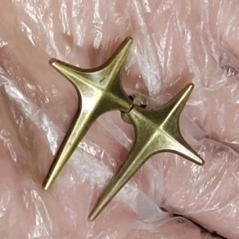 1Pair Cross Star Waist Buckle Adjustable Detachable Pants Clips Waist Tightener Nail-free Metal Button Snaps for Jeans Decor