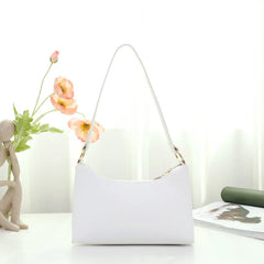 Elegant White Shoulder Bag Handbags for Women Small Leather Purse
