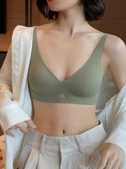 Bras for Women Push Up Wireless Bra Thin Pad U-back Brassiere Invisible Underwear