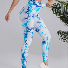Tie Dye Seamless Leggings Women for Gym Yoga Pants Push Up Workout Sports Leggings