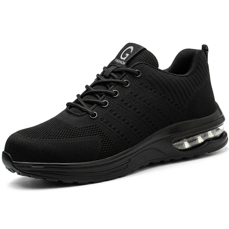Indestructible Safety Shoes For Men Steel Toe Anti-Puncture Men's Work Shoes Lightweight Slip Resistant Air Cushion Sneaker 