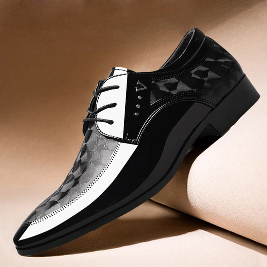 Oxfords Leather Men's Shoes Casual Dress Men Lace Up Breathable