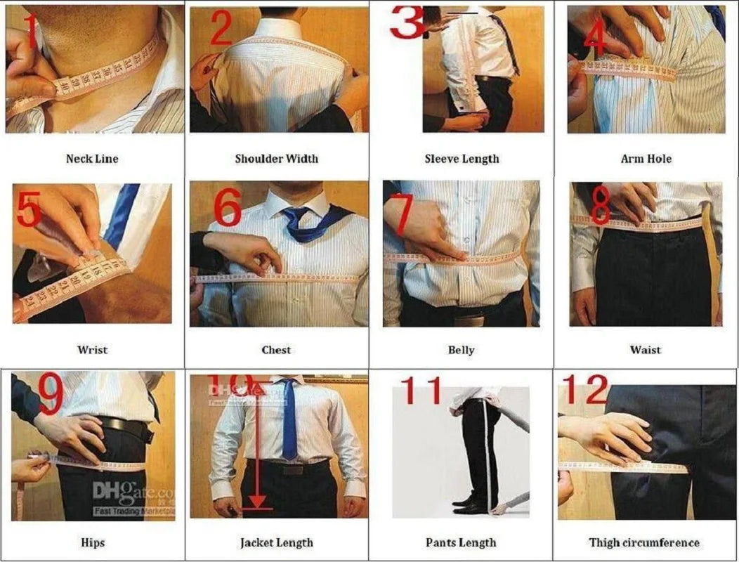 Men's Business Double Breasted Solid Color Suit Fashion
