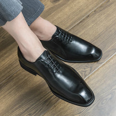 Square Head Men's Dress Shoes Fashion Formal Oxfords Casual Business
