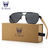 Sunglasses For Men Women Square Metal Sun Glasses Blue Lens