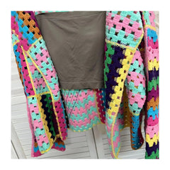 Colorful Sweater Coat Women's Autumn Fashion Unique Top Style Slim and Versatile