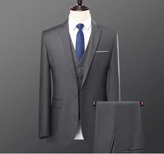 Business Suits For Men Western-style Casual Clothes Blazers Vest Pants 2-piece Set