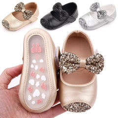 Baby Girl Shoes Cute Princess Bowknot Soft PU Mary Jane Shoes Anti-slip Sole