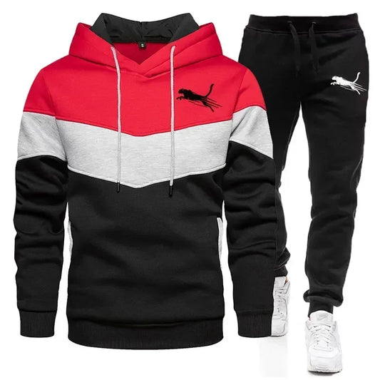 Men's hoodie set for autumn and winter, hoodie and sweatpants set, new hooded sportswear and fashionable sweatpants, two-piece s