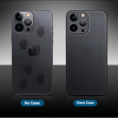 Breathable Cooling Case Ultra Thin Matte Mesh Hollow Slim Hard iPhone 16 15 14 13 12 Pro Max Plus