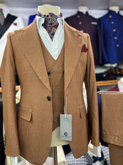 Tuxedo for Mens: Brown Suits For Men Tailor-Made Wedding Groom 3 Pieces